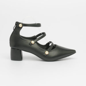 Giày cao gót quai ngọc trai SG1802-7 màu đen